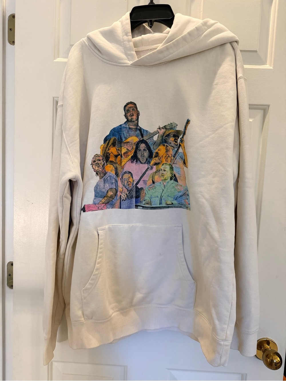 Zach Bryan Quittin’ Time Tour Cream Graphic Pullover Hoodie